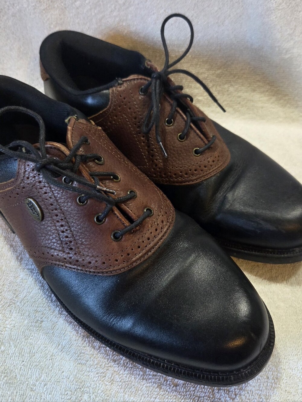 Back Bay Men's Sadle Leather Golf Shoes Size 10.5!
